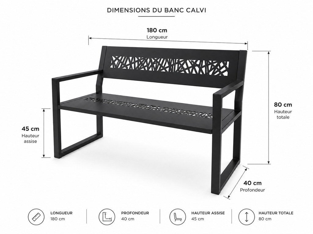 CALVI - Banc outdoor 180cm