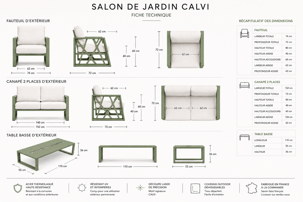 CALVI - Salon de jardin