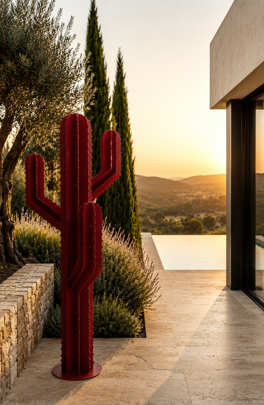 Sculpture cactus géant SAGUARO Trois branches pour jardin – photographie du mobilier | ALLEGRE